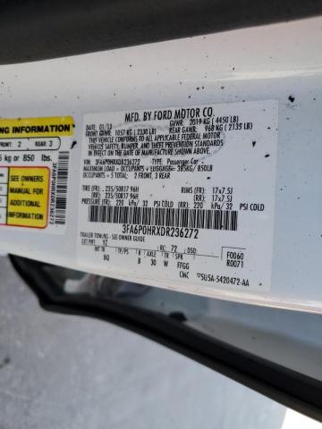 Photo 10 from auction – 2013 FORD FUSION SE with VIN 3FA6P0HRXDR236272