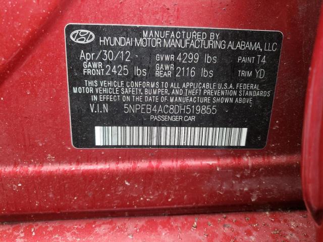 Photo 10 from auction – 2013 HYUNDAI SONATA GLS with VIN 5NPEB4AC8DH519855