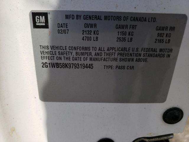 Photo 10 from auction – 2007 CHEVROLET IMPALA LS with VIN 2G1WB58K979319445