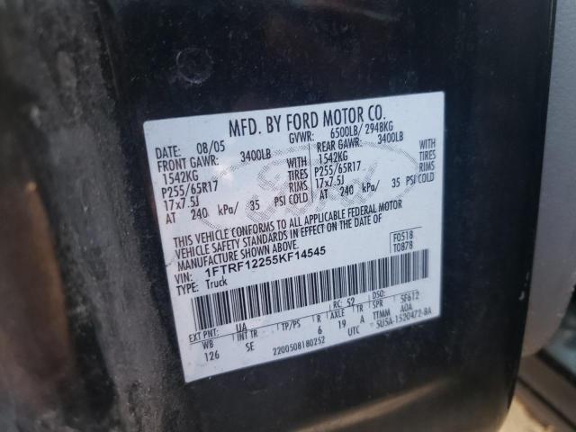 Photo 10 from auction – 2005 FORD F150 with VIN 1FTRF12255KF14545