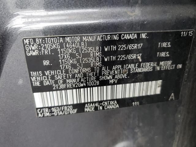 Photo 10 from auction – 2016 TOYOTA RAV4 LE with VIN 2T3BFREV2GW410028