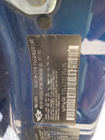 Photo 10 from auction – 2002 MINI COOPER with VIN WMWRC33442TC35615