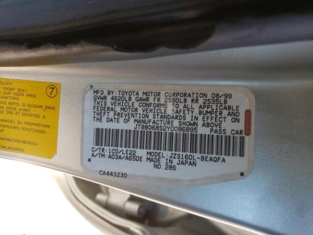 Photo 10 from auction – 2000 LEXUS GS 300 with VIN JT8BD68S2Y0086895