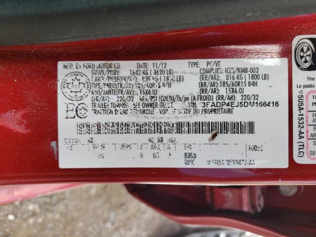 Photo 10 from auction – 2013 FORD FIESTA SE with VIN 3FADP4EJ5DM166416