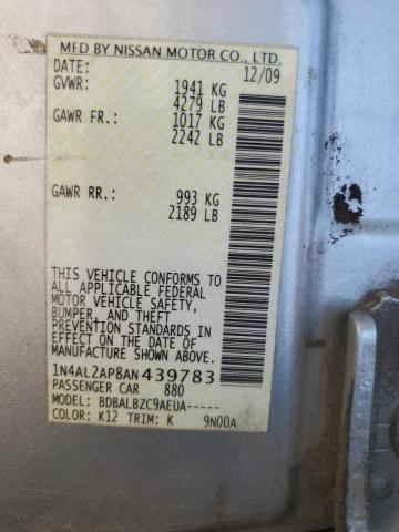 Photo 10 from auction – 2010 NISSAN ALTIMA BAS with VIN 1N4AL2AP8AN439783