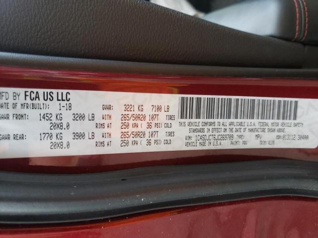 Photo 10 from auction – 2018 DODGE DURANGO R/ with VIN 1C4SDJCT6JC269709