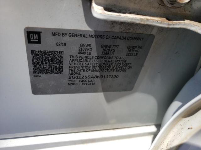 Photo 10 from auction – 2019 CHEVROLET IMPALA LT with VIN 2G11Z5SA8K9137220