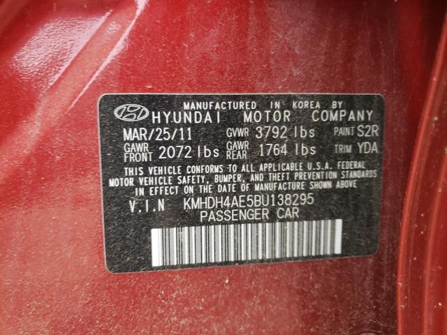 Photo 10 from auction – 2011 HYUNDAI ELANTRA GL with VIN KMHDH4AE5BU138295