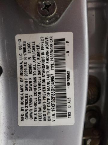 Photo 10 from auction – 2013 HONDA CIVIC EX with VIN 19XFB2F88DE049957