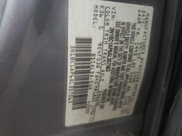 Photo 10 from auction – 2010 NISSAN VERSA S with VIN 3N1BC1AP6AL357563