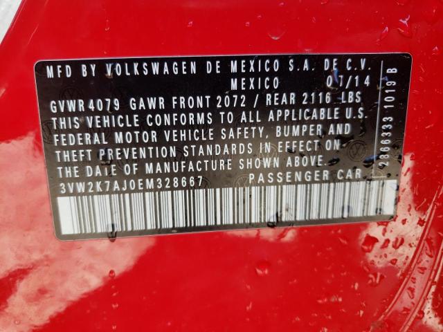 Photo 10 from auction – 2014 VOLKSWAGEN JETTA BASE with VIN 3VW2K7AJ0EM328667