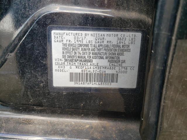 Photo 10 from auction – 2017 NISSAN SENTRA S with VIN 3N1AB7AP1HL685503