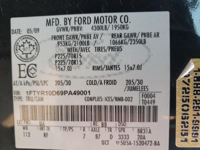 Photo 10 from auction – 2009 FORD RANGER with VIN 1FTYR10D69PA49001