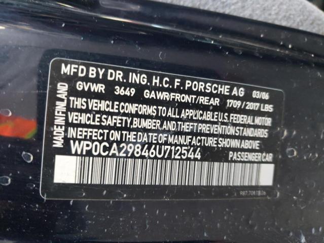 Photo 10 from auction – 2006 PORSCHE BOXSTER with VIN WP0CA29846U712544