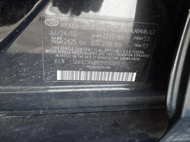 Photo 10 from auction – 2011 HYUNDAI SONATA SE with VIN 5NPEC4AC2BH113211
