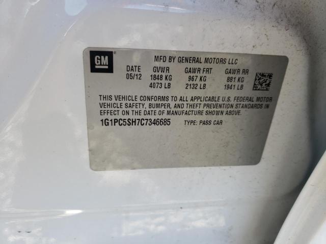 Photo 10 from auction – 2012 CHEVROLET CRUZE LS with VIN 1G1PC5SH7C7346685