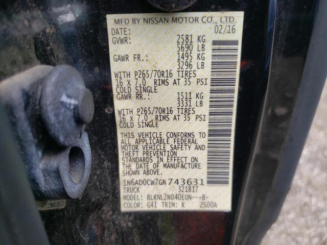 Photo 10 from auction – 2016 NISSAN FRONTIER S with VIN 1N6AD0CW7GN743631