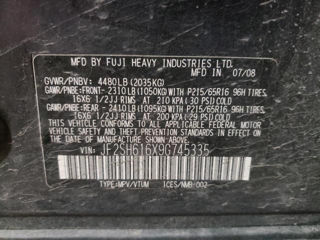 Photo 10 from auction – 2009 SUBARU FORESTER 2 with VIN JF2SH616X9G745335