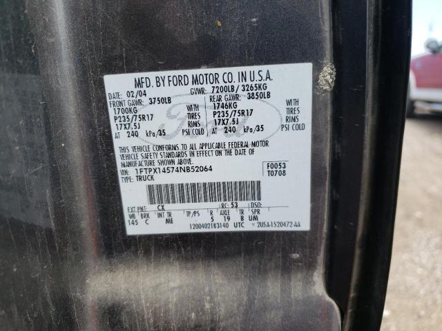 Photo 10 from auction – 2004 FORD F150 with VIN 1FTPX14574NB52064