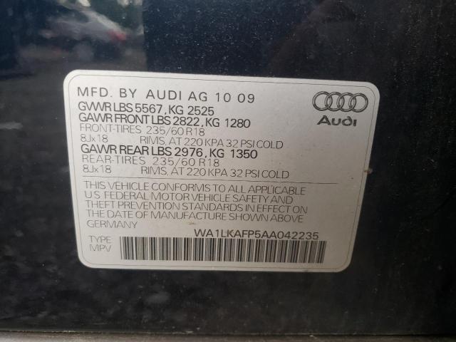 Photo 10 from auction – 2010 AUDI Q5 PREMIUM with VIN WA1LKAFP5AA042235
