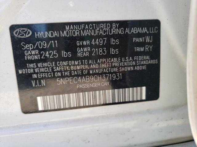 Foto 10 de la subasta – 2012 HYUNDAI SONATA SE con VIN 5NPEC4AB9CH371931