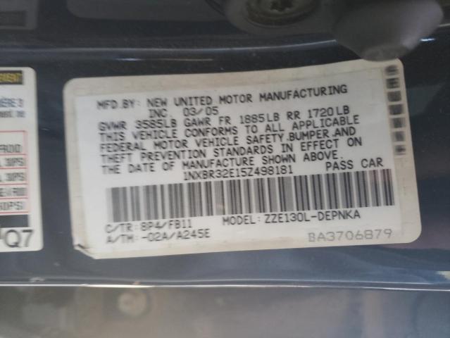 Photo 10 from auction – 2005 TOYOTA COROLLA CE with VIN 1NXBR32E15Z498181