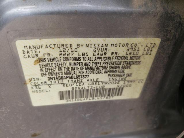 Photo 10 from auction – 2011 NISSAN SENTRA 2.0 with VIN 3N1AB6AP6BL657827