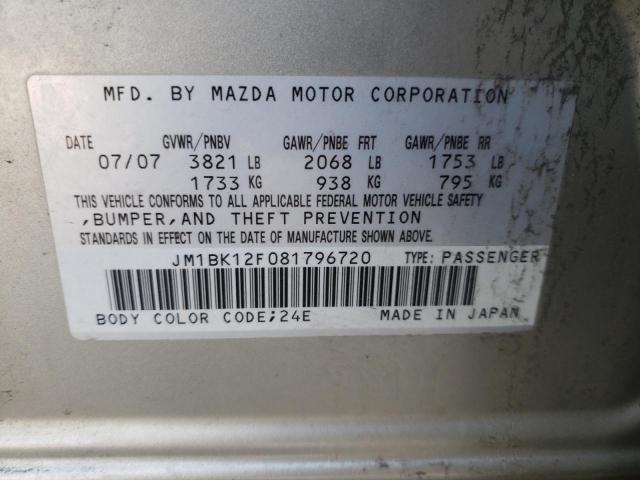 Photo 10 from auction – 2008 MAZDA 3 I with VIN JM1BK12F081796720