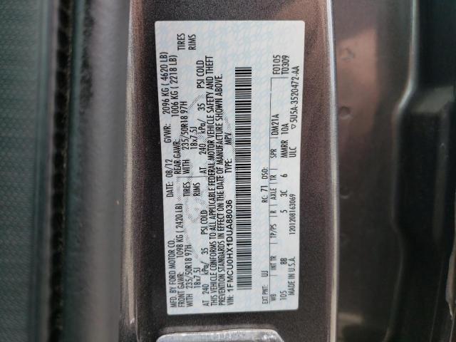 Photo 10 from auction – 2013 FORD ESCAPE SEL with VIN 1FMCU0HX1DUA88036