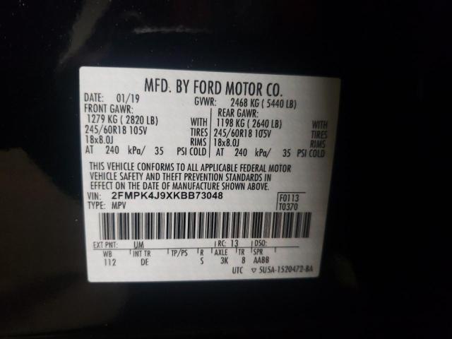 Photo 10 from auction – 2019 FORD EDGE SEL with VIN 2FMPK4J9XKBB73048