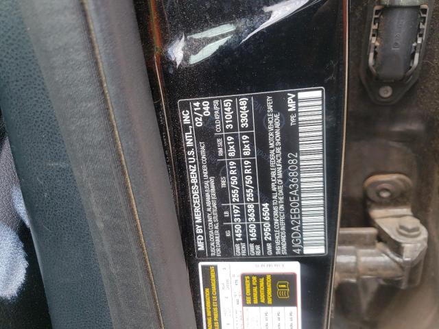 Photo 10 from auction – 2014 MERCEDES-BENZ ML 350 BLU with VIN 4JGDA2EB0EA368082
