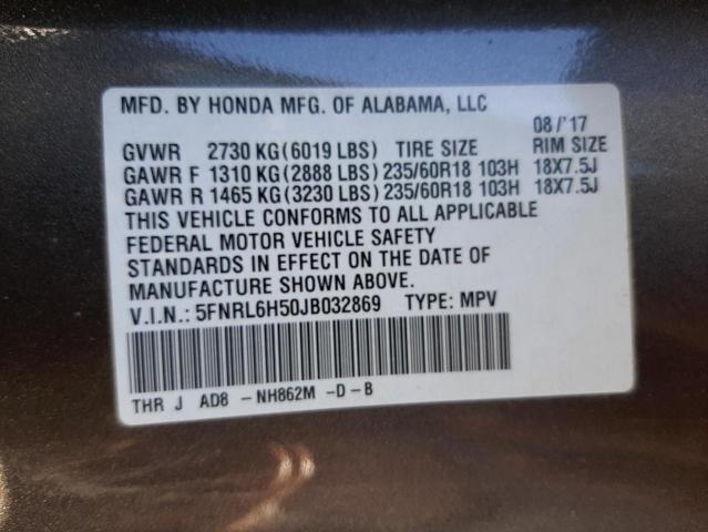 Photo 10 from auction – 2018 HONDA ODYSSEY EX with VIN 5FNRL6H50JB032869