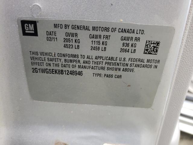 Photo 10 from auction – 2011 CHEVROLET IMPALA LT with VIN 2G1WG5EK8B1248946