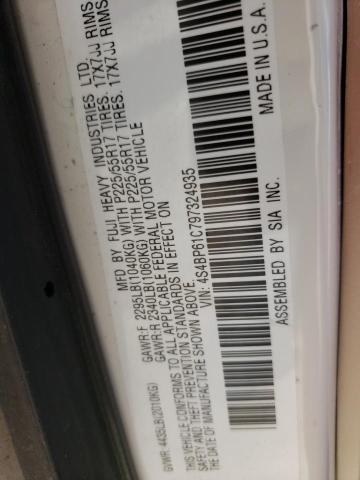 Photo 10 from auction – 2009 SUBARU OUTBACK 2. with VIN 4S4BP61C797324935