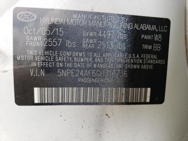 Photo 10 from auction – 2016 HYUNDAI SONATA SE with VIN 5NPE24AF6GH316736