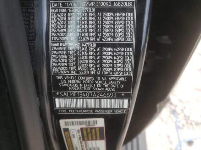 Photo 10 from auction – 2007 LAND ROVER RANGE ROVE with VIN SALMF13407A246693
