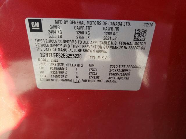 Фото 10 с аукциона – 2014 CHEVROLET EQUINOX LT с VIN 2GNFLFE32E6255228