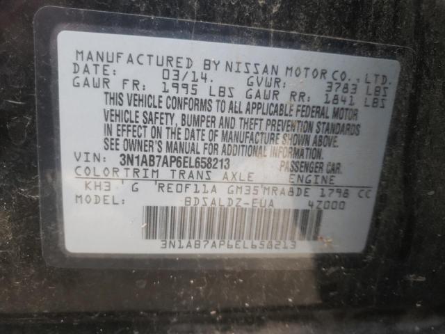 Photo 10 from auction – 2014 NISSAN SENTRA S with VIN 3N1AB7AP6EL658213
