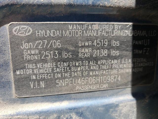 Photo 10 from auction – 2006 HYUNDAI SONATA GLS with VIN 5NPEU46F06H109874