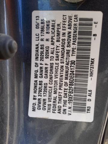 Photo 10 from auction – 2013 HONDA CIVIC EX with VIN 19XFB2F86DE041730