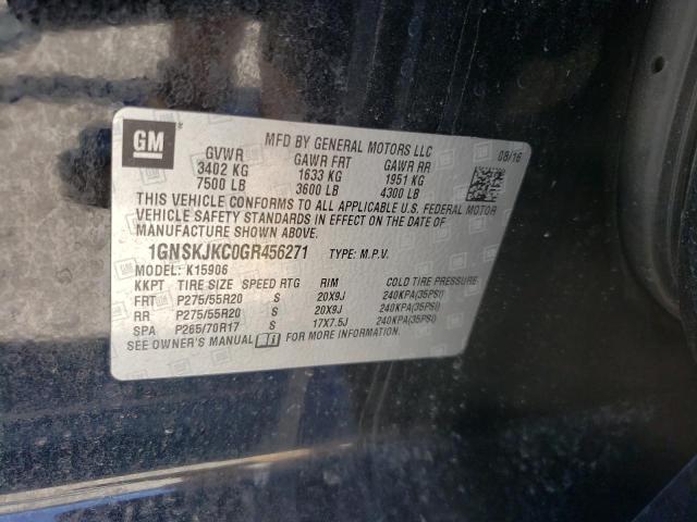 Photo 10 from auction – 2016 CHEVROLET SUBURBAN K with VIN 1GNSKJKC0GR456271