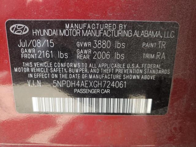 Photo 10 from auction – 2016 HYUNDAI ELANTRA SE with VIN 5NPDH4AEXGH724061