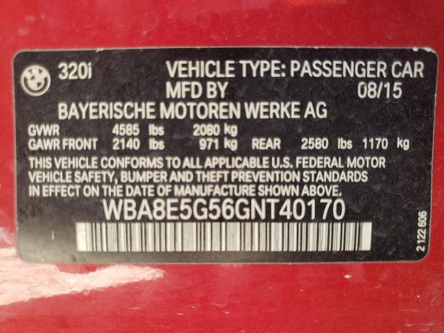 Photo 10 from auction – 2016 BMW 320 XI with VIN WBA8E5G56GNT40170