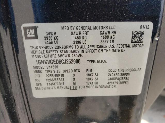 Photo 10 from auction – 2012 CHEVROLET TRAVERSE L with VIN 1GNKVGED6CJ252906