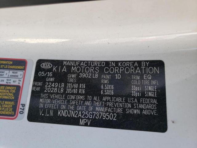 Photo 10 from auction – 2016 KIA SOUL with VIN KNDJN2A25G7379502