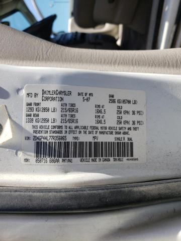 Photo 10 from auction – 2007 DODGE GRAND CARA with VIN 2D4GP44L77R356065