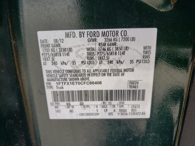 Photo 10 from auction – 2012 FORD F150 SUPER with VIN 1FTFX1ET0CFC66408