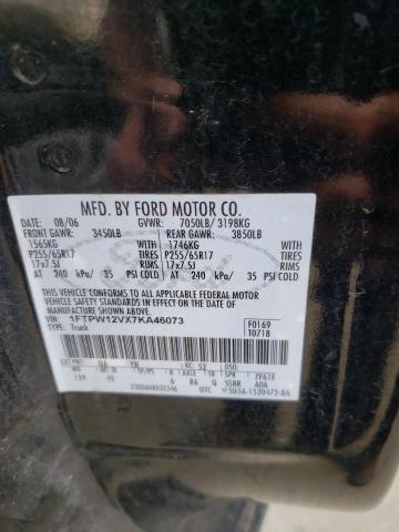 Photo 10 from auction – 2007 FORD F150 SUPER with VIN 1FTPW12VX7KA46073