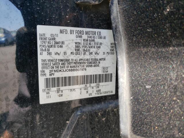 Photo 10 from auction – 2011 FORD EDGE SEL with VIN 2FMDK3JC6BBB07976