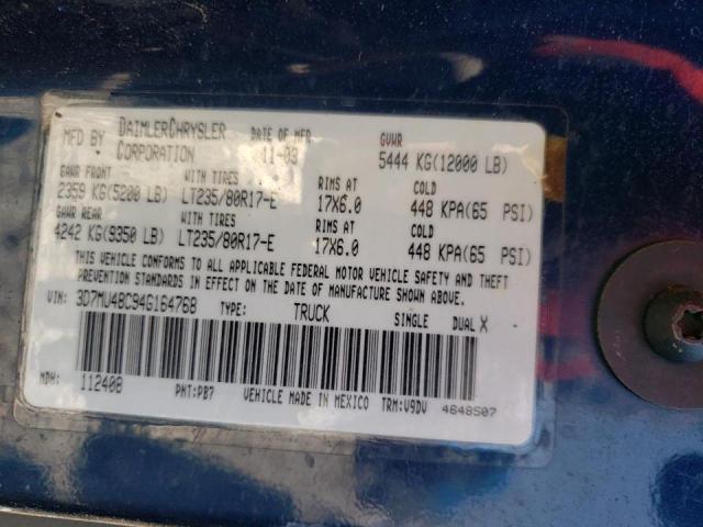Photo 10 from auction – 2004 DODGE RAM 3500 S with VIN 3D7MU48C94G164768